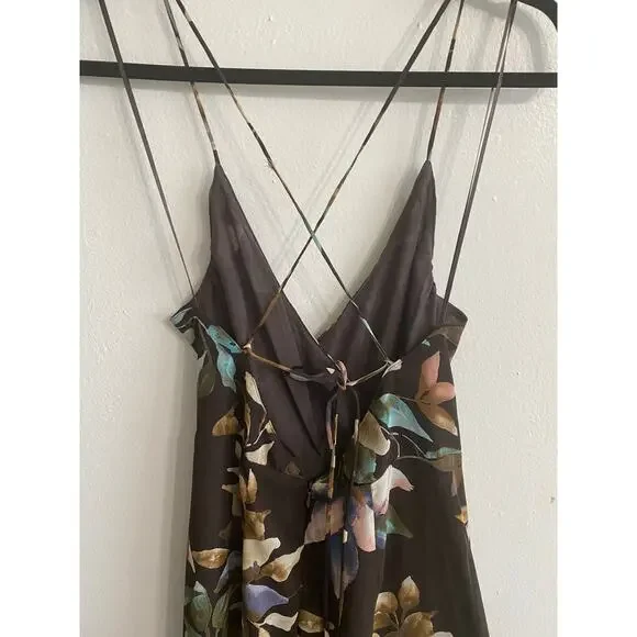 Astr the Label‎ Floral Sheer Tie Back Slit Wrap Maxi Dress - Picture 5 of 12